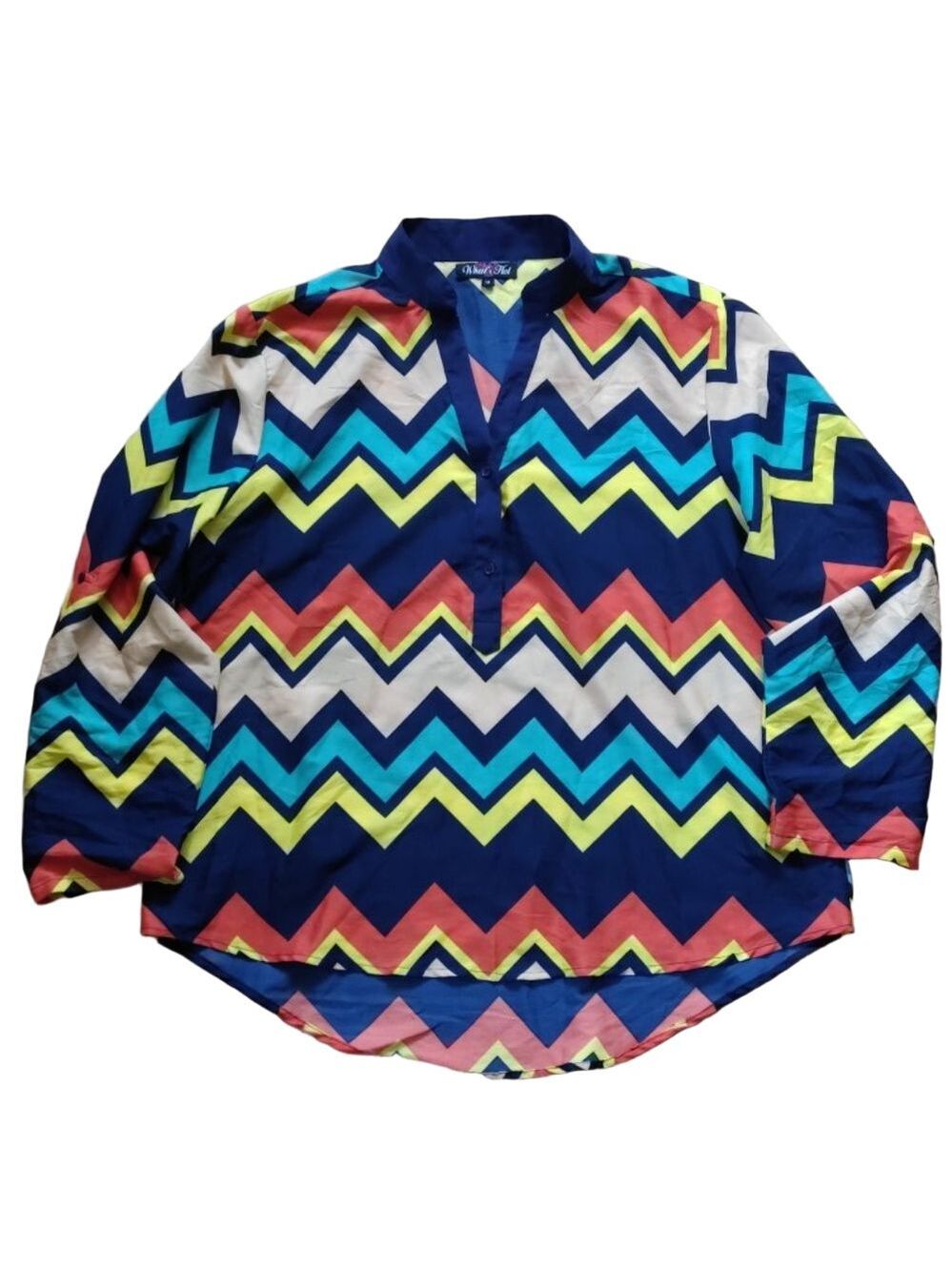 What's Hot Chevron Print Blouse. Colorful Vibrant Lightweight Fun